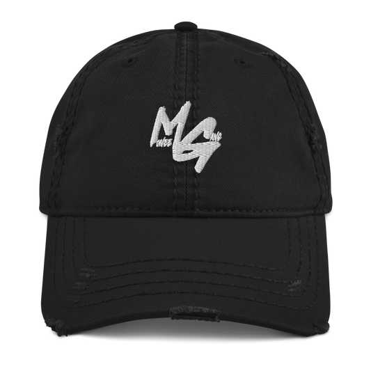 Monee Gang Distressed Dad Hat in Black