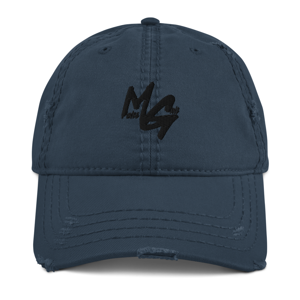 Distressed MONEE GANG Dad Hat (Black Logo)