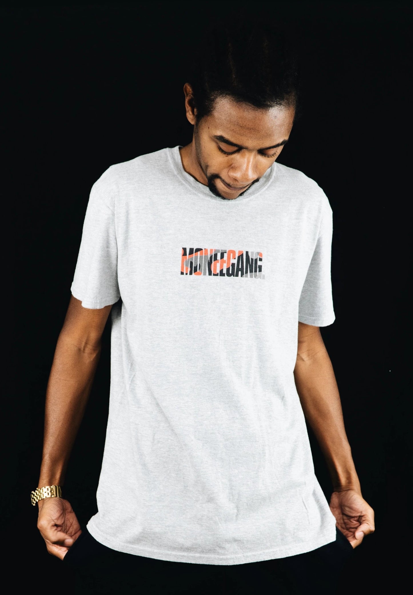 MONEEGANG. Red Hybrid Camo T-Shirt