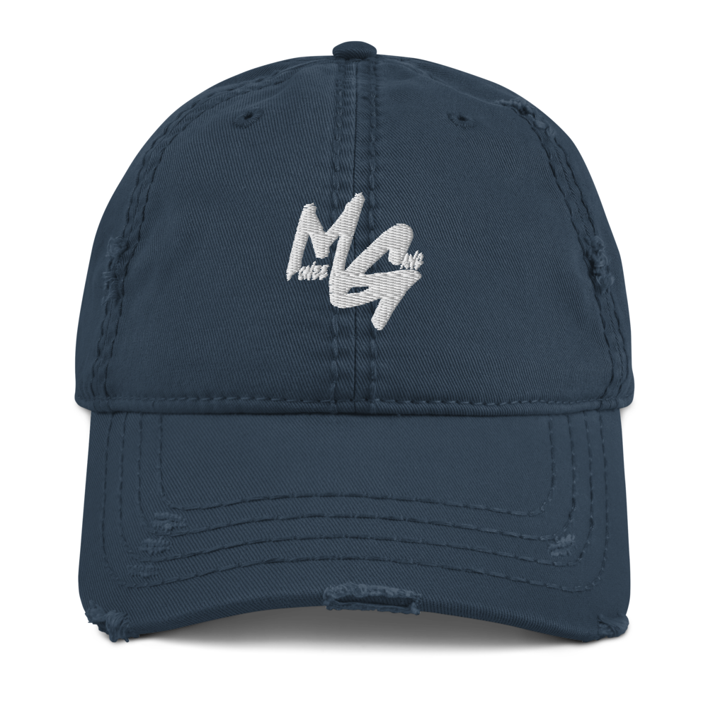 Monee Gang Distressed Dad Hat in Blue