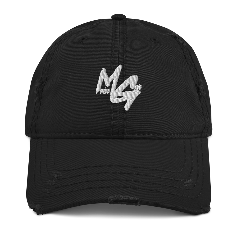 Monee Gang Distressed Dad Hat in Black