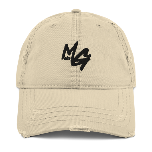 Distressed MONEE GANG Dad Hat (Black Logo)